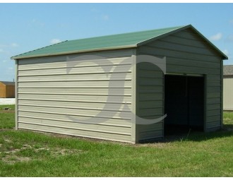 Garage | Boxed Eave Roof | 12W x 21L x 10H |  One Car Garage